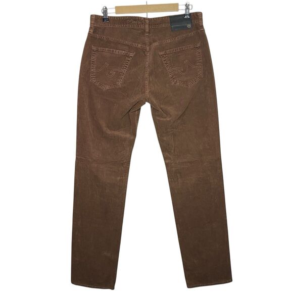 AG Adriano Goldschmied Graduate Pants Mens 32x34 Brown Corduroy USA Preppy NEW - Picture 2 of 10
